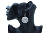Silver White Disco Ball Dangle Earrings